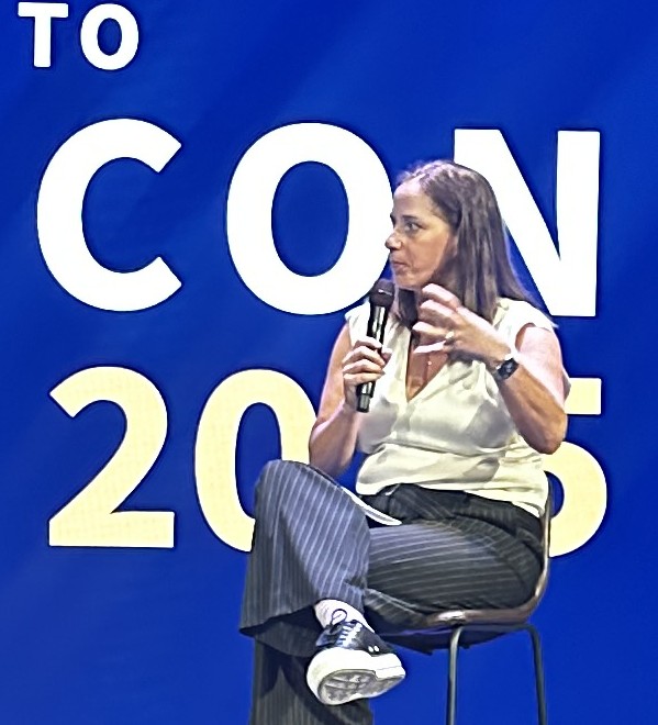 Emily Lewis-Pinnell delivering a keynote presentation